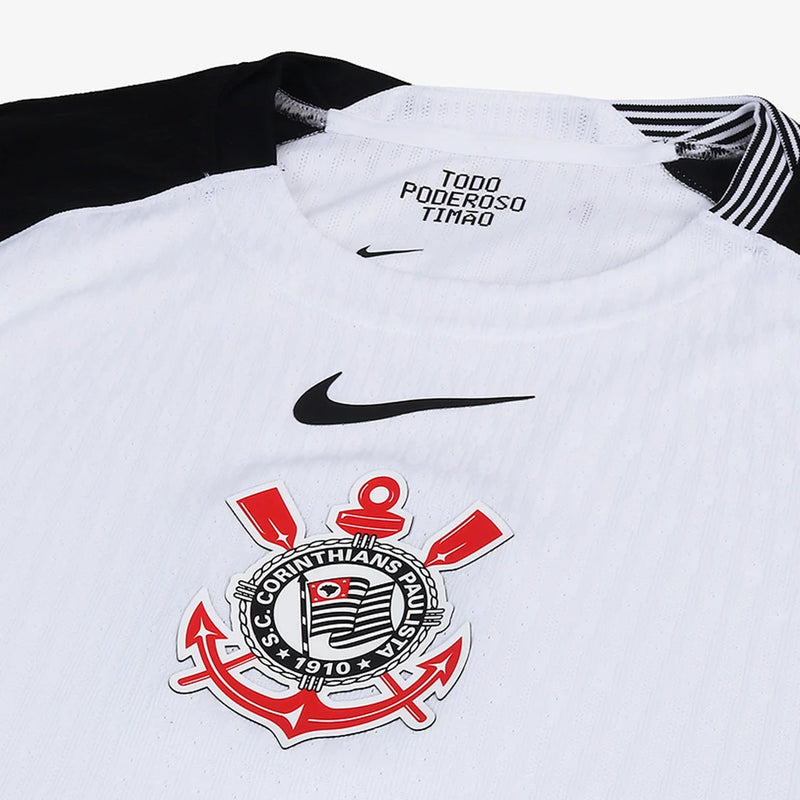 Camisa Corinthians I Versão Jogador 2025/26 Masculina - Branco e Preta