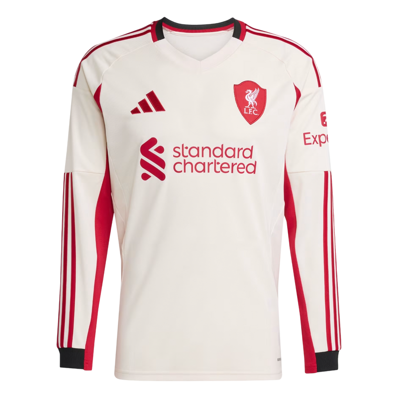 Camisa Liverpool Away 25/26 Manga Longa - Branca