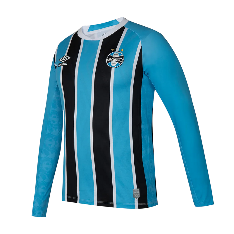 Camisa Grêmio Home 25/26 Manga Longa - Azul e Preta
