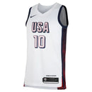 Camisa USA Basquete 2024 Nike Swingman Jersey Unisex Jason Tatum 10 Branca