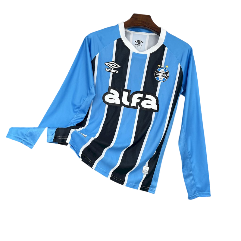 Camisa Grêmio Home 25/26 Manga Longa - Azul e Preta