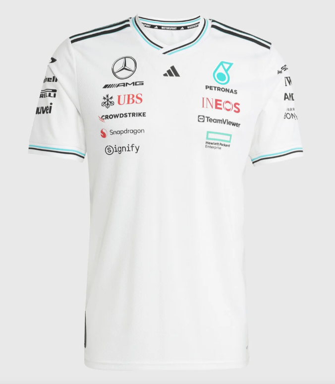Camisa Mercedes 2025 Team Set Up T-Shirt - Branco